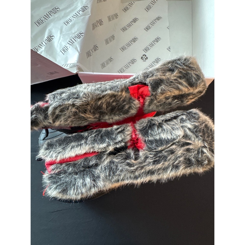 Dream Pairs DP-CANADA Red Black Faux Fur Lined Winter Snow Boots Womens 10 NEW - Picture 5 of 16